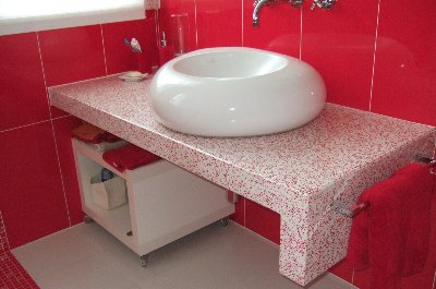 Piano bagno con vetro